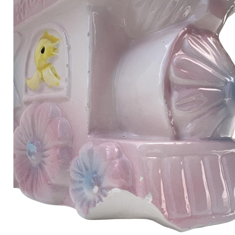 Planter Baby Buggy‎ Pink Blue Nursery Vase Mid Century Style Ceramic Vintage - Picture 4 of 8
